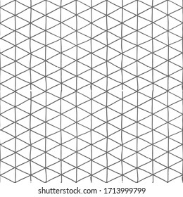 Seamless pattern with Necker cube optical illusion. Rhombille seamlessly tiling. 