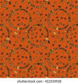 Seamless pattern necklace made of clay.