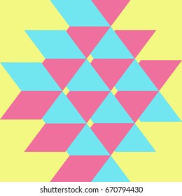 Seamless pattern in neo memphis style. Background in bright palette. Colorful decorative wallpaper with simple editable bold block. Trendy geometric flat vector illustration for any your design.