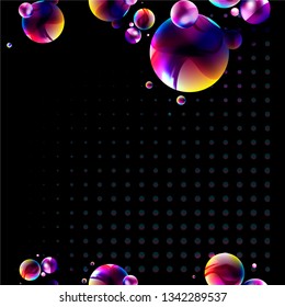 Seamless pattern neon 3d geometric space banner trend lines volume abstract black background