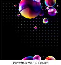 Seamless pattern neon 3d geometric space lines volume abstract black background banner