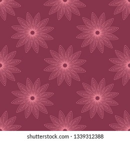 Seamless pattern. Neon flowers on pink backgraund.