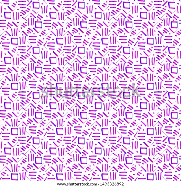 Seamless pattern with neon ink pen drawings. Doodle\
sketch. Gradient outlines on white background. Trendy texture for\
digital paper, fabric, decorative backdrops, wrapping. Vector\
illustration. EPS10