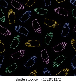 Seamless pattern with neon light arms