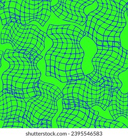 seamless pattern with neon mesh in vector. imitation of a volumetric 3D object. objects for the design wallpaper background prints product packaging website application.