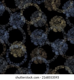 seamless pattern of neon pentagrams on black background. Vector illustration.