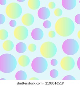 Seamless pattern - neon purple and yellow balloons on a blue background. Vector illustration.