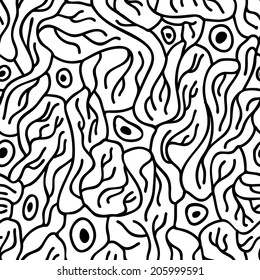 seamless pattern with neurons, scientific background with brain cells