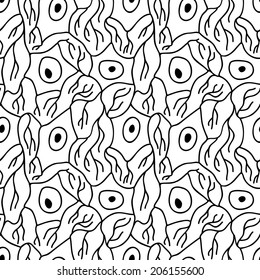 seamless pattern with neurons, scientific background with brain cells