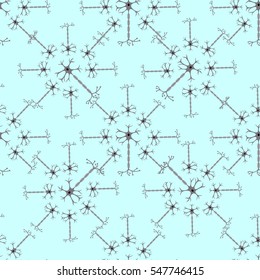 seamless pattern with neurons, scientific background with brain cells