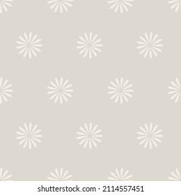 Nahtlose Muster neutrale minimalistische Blumen. Einfaches florales Hintergrund. Vektorgrafik.