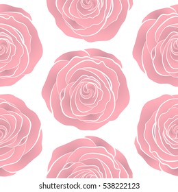 Seamless pattern with neutral roses. Vintage pattern with indian batik style rose flowers. Floral vector background.