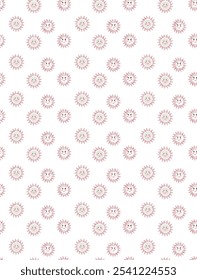 Seamless pattern with new born baby kids pink floral pattern on a white background.