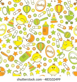 Seamless pattern for new born baby - vector illustration