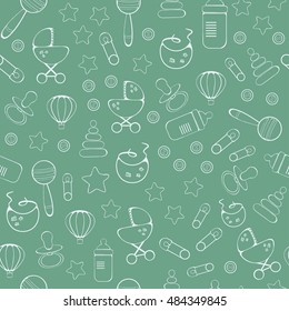 Seamless pattern for new born baby - vector illustration