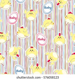 Seamless pattern for new born baby - vector illustration