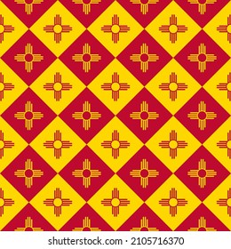 seamless pattern of new mexico state flag. vector illustration. print, book cover, wrapping paper, decoration, banner and etc