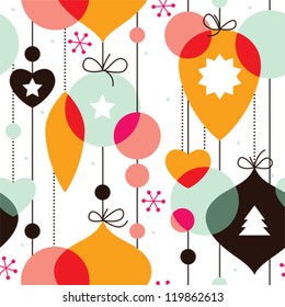 Seamless pattern for New Year or Christmas with decoration balls