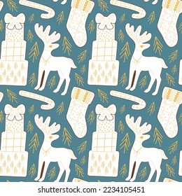 seamless pattern new year christmas background