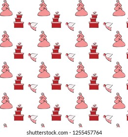 seamless pattern new year in pink color