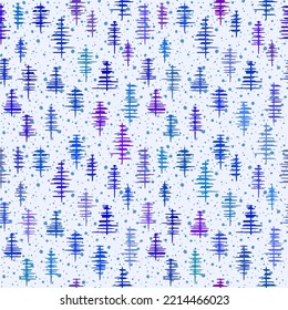 Seamless pattern. New Year theme, abstract trees. Vector background.