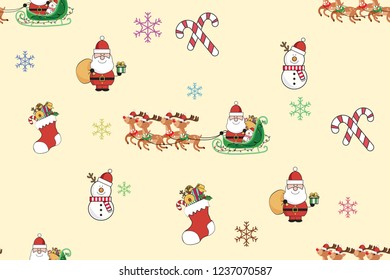 Seamless pattern for the New Year. Vector illustration of Christmas repeating wallpaper.