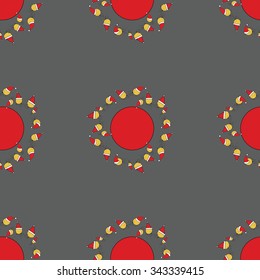 Seamless pattern New Year's chickens