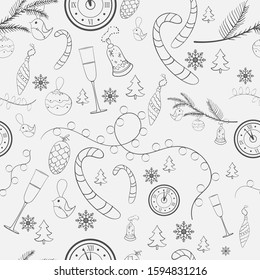 
Seamless pattern. New Year's and Christmas. Vector illustration