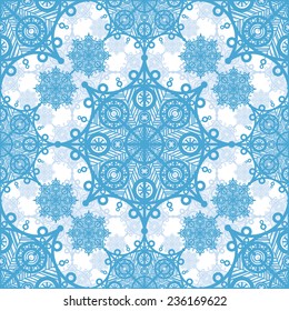 Seamless pattern with New Year's snowflakes