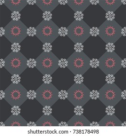 Seamless pattern from New Year`s snowflakes. Vector image.