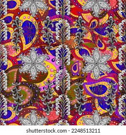 seamless pattern with nice flowers on pleasant colors, watercolor floral pattern, tileable for wallpaper, card or fabric. vector 