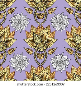 patrón inmaculado con flores agradables de colores agradables, acuarela floral, baldosa para papel de pared, tarjeta o tela. vector 