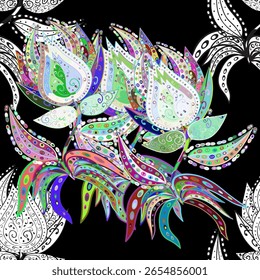 Patrón sin fisuras con flores agradables en colores agradables, patrón floral de la acuarela, tileable para el Fondo de pantalla, la tarjeta o la tela. Vector 