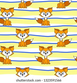 Seamless pattern with nice foxes for children