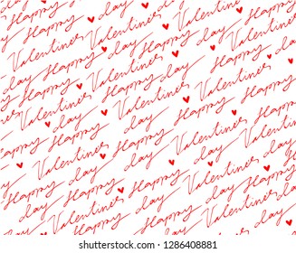 Seamless Pattern. Nice lovely hand drawn illustrations of deer and hand writting. Valentine's day card or images for love story. Black and red Vector illustrations