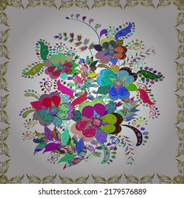 Seamless pattern nice super abstract and cute interesting picture. Vector illustration. Vintage. Flowers.