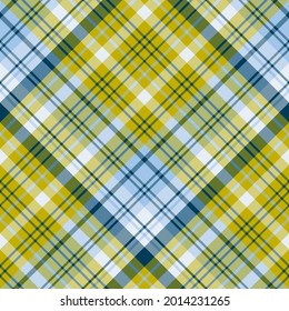 Seamless pattern in night dark yellow and blue colors for plaid, fabric, textile, clothes, tablecloth and other things. Vector image. 2
