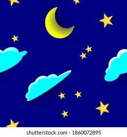 Seamless pattern with night sky. 
