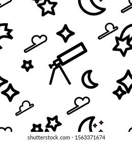 Seamless pattern night sky black White