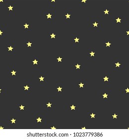 Seamless pattern with night sky and stars. Vector background.
