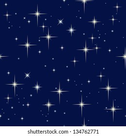 Seamless pattern with night sky and stars