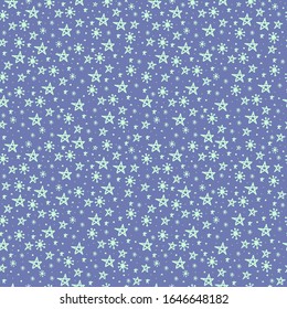 Seamless pattern with night sky and stars. Vector background.