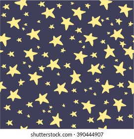 Seamless pattern with night sky and stars.