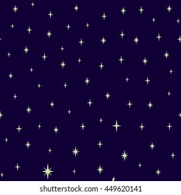 seamless pattern with night sky and stars, vector