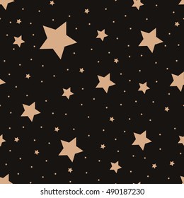 Seamless pattern with night sky and stars. Vector background. Star seamless.