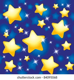 seamless pattern with night sky and stars