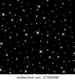 Seamless pattern with night stars. Abstract modern vector background.