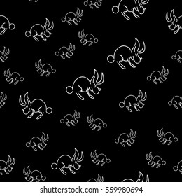 Seamless pattern of nightmarish crazy rabbits. Vector illustration background.