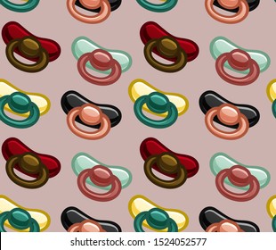 Seamless pattern of nipples on beige background