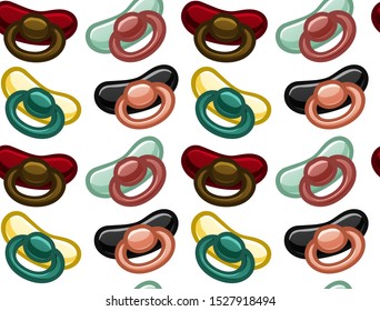 Seamless pattern of nipples on white background
